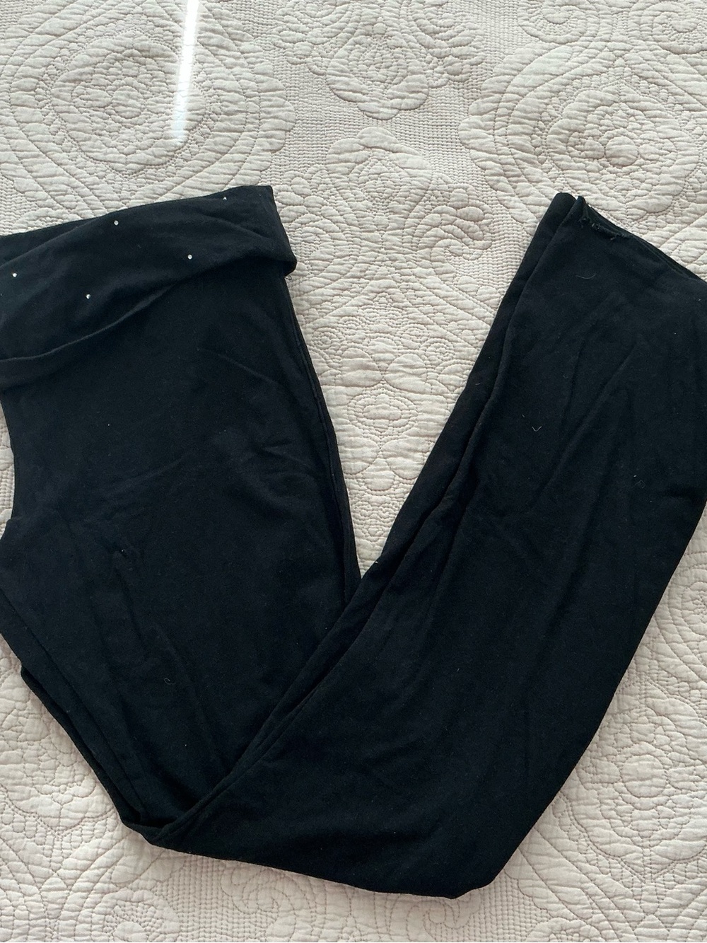 PINK Victoria's Secret Black Fold-Over Waist Leggings